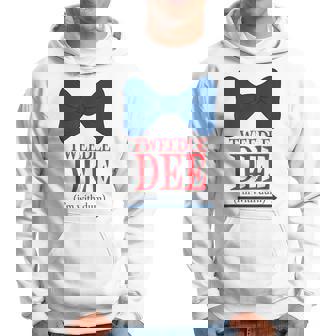 Tweedle Dee I'm With Dum Lazy Couple Halloween Costumes Hoodie - Seseable