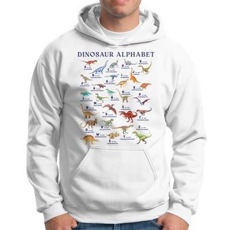 Types Of Dinosaurs Alphabet Abc For A-Z Dino Identification Hoodie - Thegiftio UK