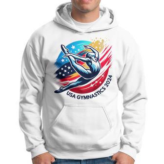 Usa 2024 Summer Gymnastics Gymnast 4Th Of July Hoodie - Thegiftio UK