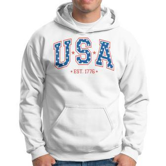 Usa Est 1776 4Th Of July Patriotic Us American Flag Hoodie - Monsterry