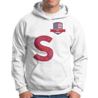 Usa Flag Letter S American Usa Red Kapuzenpullover - Geschenkecke