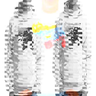 Venezuelan Map Venezuelan Flag Colored Venezuela Hoodie - Monsterry