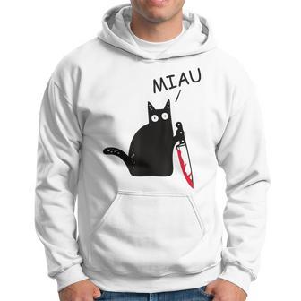 Verrückte Katze Mit Knife Crazy Cat With Knife Kapuzenpullover - Geschenkecke