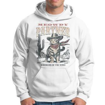 Vintage Meowboy Cowboy Kitten Western Whiskers Cat Loves Hoodie - Thegiftio UK
