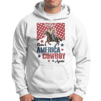 Vintage Western Rodeo Usa Flag Makes America A Cowboy Again Hoodie - Thegiftio UK