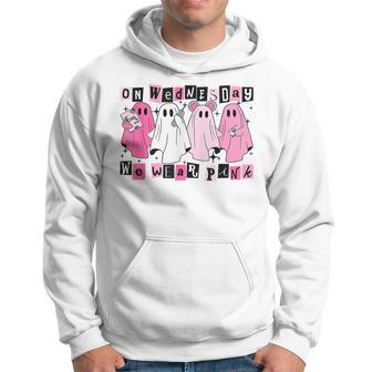 On Wednesday We Wear Cute Pink Ghost Halloween Hoodie - Thegiftio UK