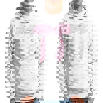 Women's Pink Bow Coquette Aesthetic Bow Print Bow Graphic Hoodie - Thegiftio