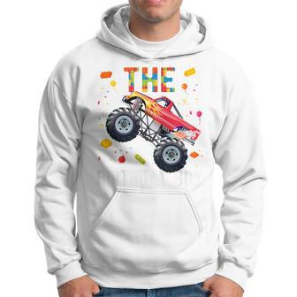 Youth Birthday Boy Building Blocks Monster Truck Hoodie - Thegiftio UK