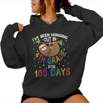 100Th Day Of School Sloth 4Th Grade 100 Days School Women Hoodie - Monsterry UK