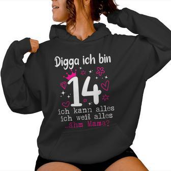 14Th Birthday Girl Digga Ich Bin 14 Jahre Nager Kapuzenpullover für Damen - Geschenkecke