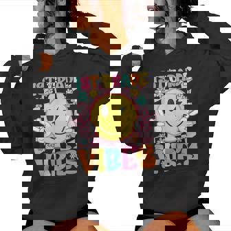 1St Grade Vibes Smile Face Back To School First Grade Women Hoodie - Thegiftio UK