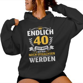 40 Jahre Mann Woman 40Th Birthday Finally 40 S Kapuzenpullover für Damen - Seseable