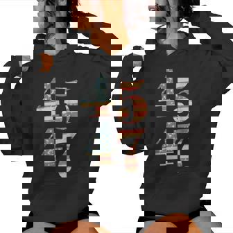 45 47 Trump 2024 Soporte De Banderaintage Trump 45 47 Hombres Es Sudadera con capucha para mujer - Regaloses