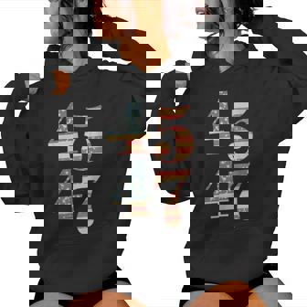 45 47 Trump 2024 Vintage Flag Support Trump 45 47 Women Women Hoodie - Monsterry