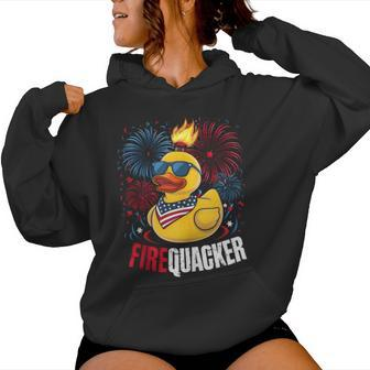 4Th Of July Duck Firequacker Patriotic Fourth Of July Women Hoodie - Monsterry UK
