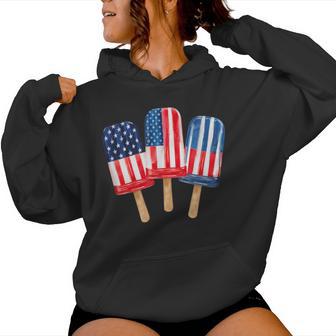 4Th Of July Popsicle Patriotic Fourth Of July Women Hoodie | Seseable UK