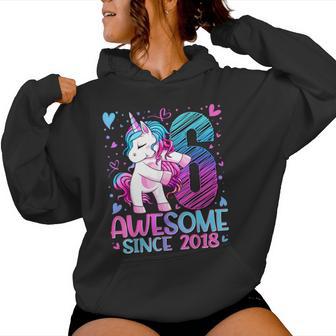 6 Years Old Flossing Unicorn 6Th Birthday Girl Party Women Hoodie - Thegiftio UK