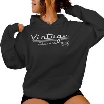 75Th Birthday Vintage 1949 75 Years Old Women Hoodie - Thegiftio UK