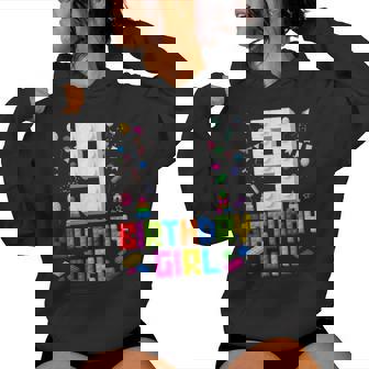 9Th Birthday Girl Master Builder 9 Years Old Building Block Women Hoodie | Seseable UK