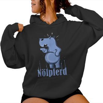 Ähm Nö No Slogan Drama Queen Hippopotamus Nölpferd Kapuzenpullover für Damen - Geschenkecke