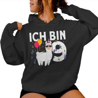 Alpaca Ich Bin Schon 9 Geburtstag Llama Kapuzenpullover für Damen - Geschenkecke