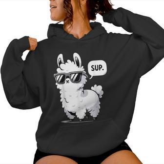 Alpaca Llama With Sunglasses Sup Women Hoodie - Thegiftio UK