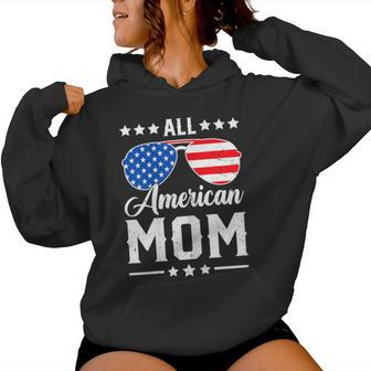 All American Mom 4Th Of July Patriotic Usa Matching Women Hoodie - Monsterry