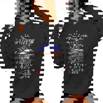 All American Trump Girl Mouth Diamond Women Hoodie - Monsterry