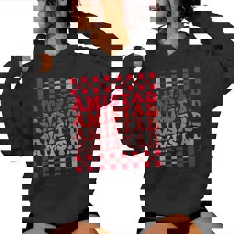 Amistad House Of Friendship Red Retro Groovy Social Amistad Women Hoodie - Seseable