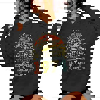 Awesome Since August 1974 Vintage 50Th Birthday Women Hoodie - Seseable
