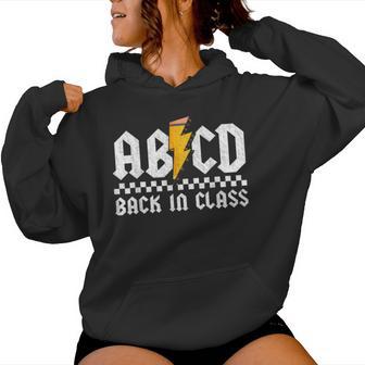 Back In Class Rocks Teacher Rock Back To School Abcd Women Hoodie - Thegiftio UK