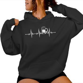 Beer Heartbeat Pulse Heartbeat Beer Kapuzenpullover für Damen - Geschenkecke