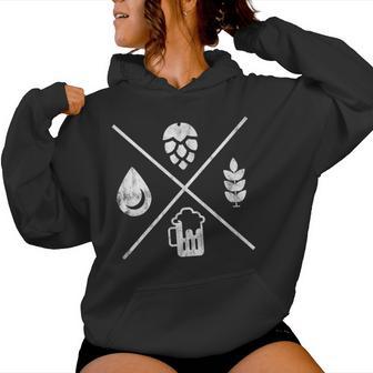 Beer Water Malt & Hops Kapuzenpullover für Damen - Geschenkecke