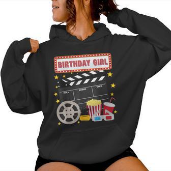Birthday Girl Crew Movie Night Theme Matching Party Women Hoodie - Monsterry