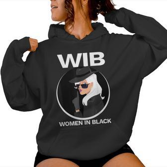 In Black Secret Agent Wib Sunglasses Top Hat Women Hoodie - Monsterry