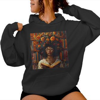 Black History Month Black Afro Girl Book Lovers Women Hoodie - Thegiftio UK