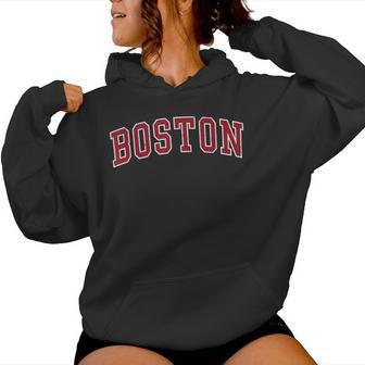 Boston City Massachusetts Vintage Text Boston Women Hoodie - Thegiftio UK