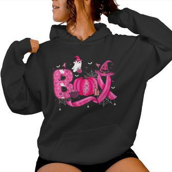 Breast Cancer Awareness For Pink Ghost Halloween Women Hoodie - Thegiftio UK