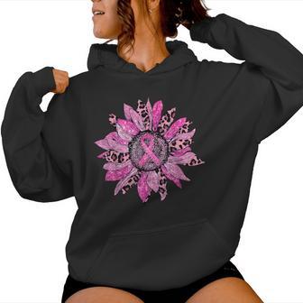 Breast Cancer Awareness Sunflower Pink Girls Warrior Women Hoodie - Thegiftio UK