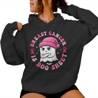 Breast Cancer Is Boo Sheet Retro Halloween Ghost Women Women Hoodie - Thegiftio UK