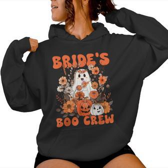 Bride's Boo Crew Floral Ghost Bachelorette Wedding Halloween Women Hoodie - Thegiftio UK