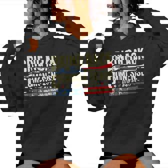 Bring Back Common Sense Trump 45 47 Vintage For Women Women Hoodie - Monsterry