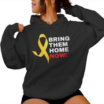 Bring Them Home Now Yellow Ribbon Israel Women Hoodie - Thegiftio UK