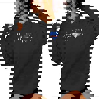 Caboerde Heartbeat I Love Caboerde Bandera Patriótica Regalo Cuello Sudadera con capucha para mujer - Regaloses