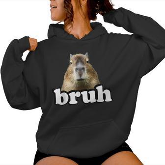 Capybara Bruh Graphic For Capybara Women Hoodie - Thegiftio UK