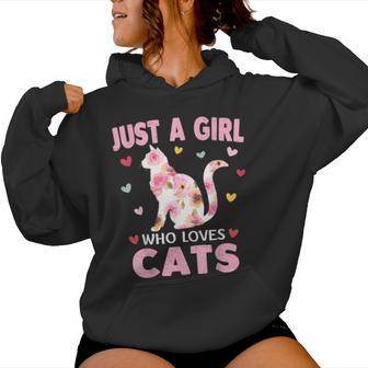 Cat Lover Just A Girl Who Loves Cats Women Hoodie - Thegiftio UK
