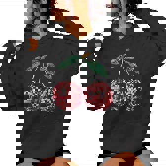 Cherries Disco Aesthetic 70S Groovy Mirrored Ball Queen Women Hoodie - Thegiftio UK
