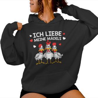 Chicken Ich Liebe Meine Mäds Ich Liebe Meine Mäds Kapuzenpullover für Damen - Seseable