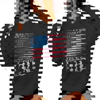 Christian American Nation Usa Flag Bible Patriotic Prayer Women Hoodie - Monsterry