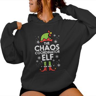 Christmas Chaos Coordinator Elf Xmas Family Match Mom Dad Women Hoodie - Thegiftio UK